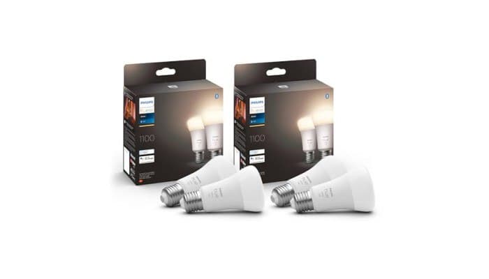 Philips Hue White, pacco da 4 Lampadine Smart LED E27